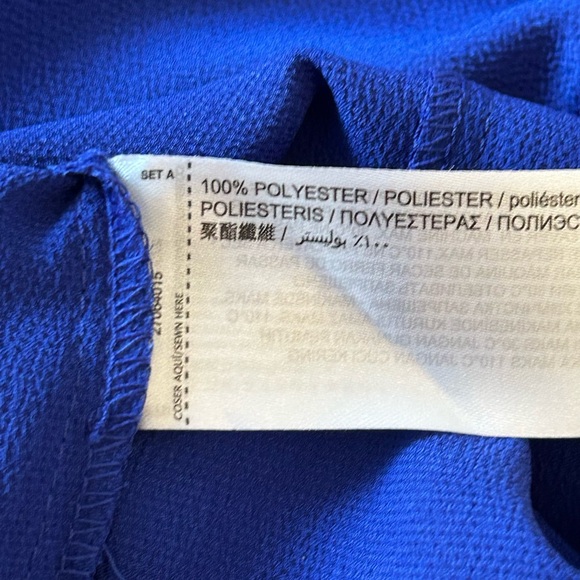 MNG  Long Sleeves | Dark Royal Blue Blouse (size S) - Picture 5 of 8